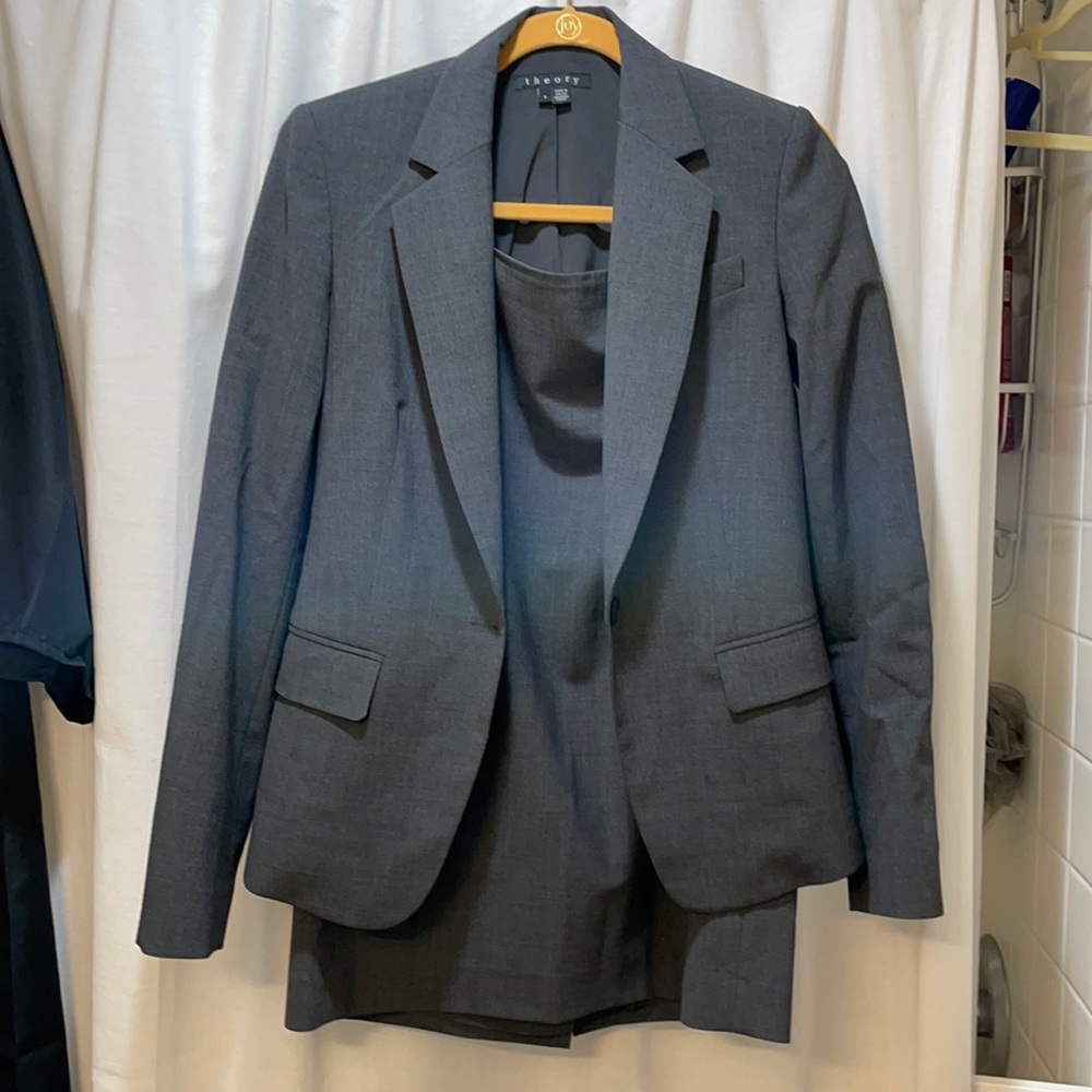 full theory suit set! available in navy black grey